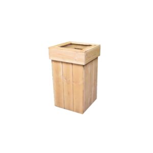 Vuilbak natuurhout + vuilzak 400L